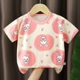 thumbnail image 2 of YDFCWXW Toddler T Shirts Cotton Summer Tshirts Boys Girls Short Sleeve Tee Tops Casual Graphic Clothes Crew Neck Shirts 6M-6Y (Pink, 6-8 Months), 2 of 8