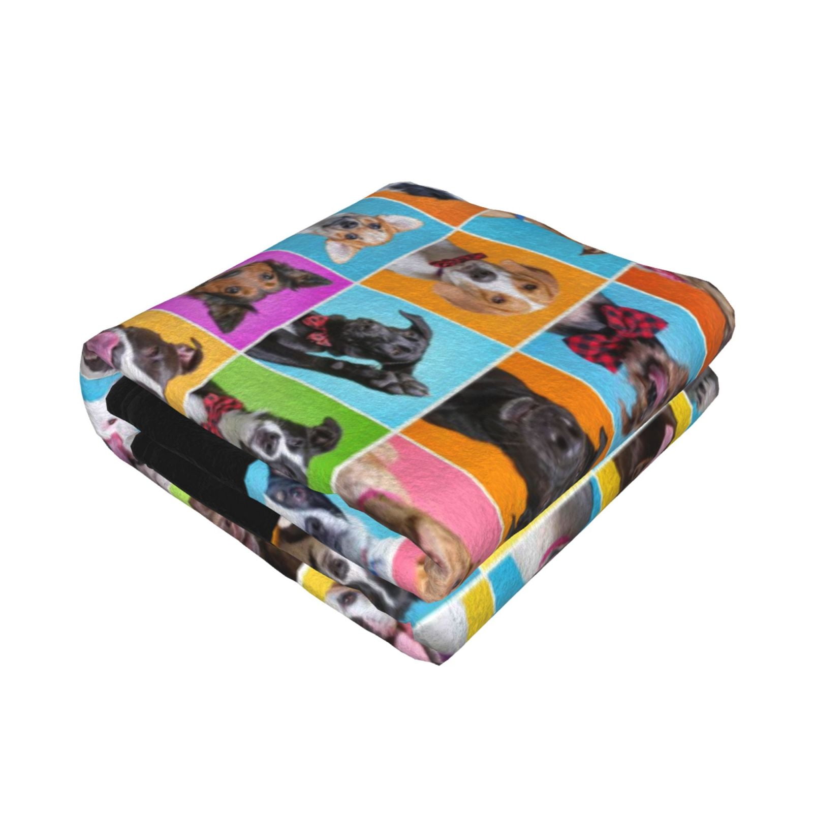 Throw Blanket for Couch - Cute Dogs Collage Soft Comfy Lightweight Cozy Warm Throw Blanket, Fuzzy Plush Flannel Blanket & Throws for Sofa and Bed All Season