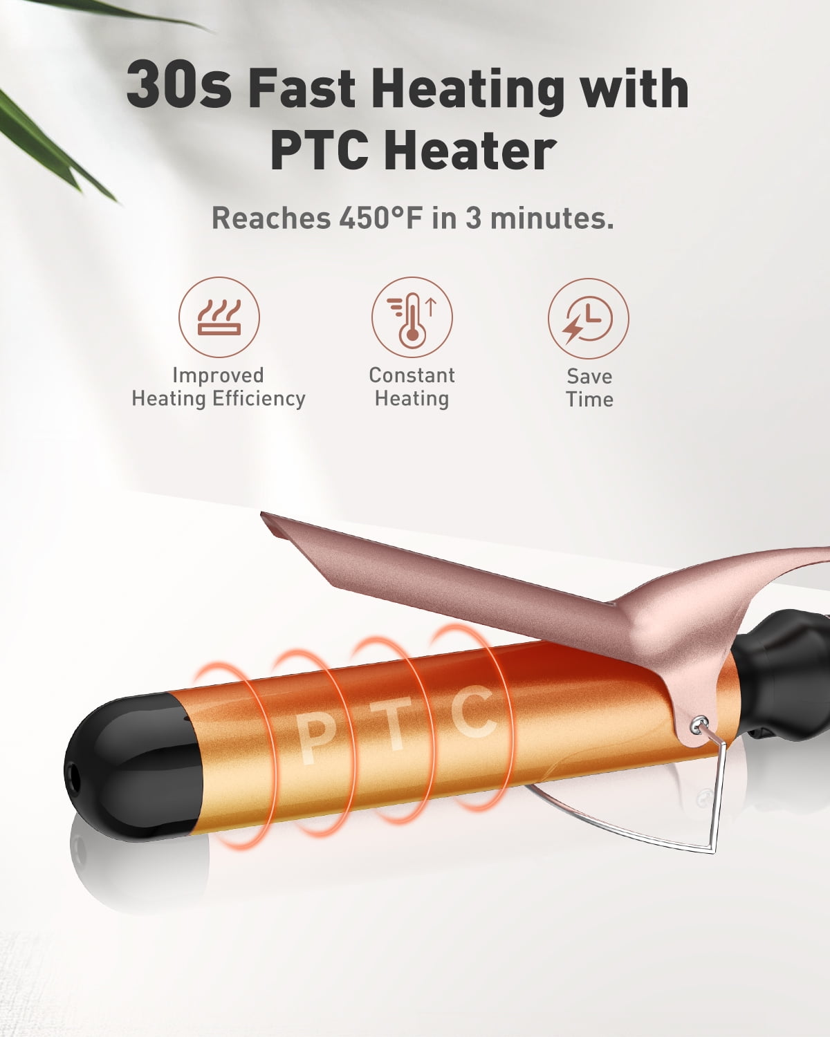 1 1/2 inch Curling Iron,100-240V Dual Voltage Culing Wand,Long Barrel Curling Iron Hair，Fast Heating Hair Curler with 12 Heat Settings with LED Display