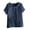 Navy, variant on IROINNID Fashion Women Summer Loose Print Round-Neck Button Down T-Shirt Short Sleeve Casual Tops Blouse Spring