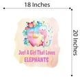 thumbnail image 4 of Watercolor Decal Just A Girl That Loves Elephants Living Room Wall Decal for Family Pink Background Watercolor Painting Art Cute Themed Room Decal - Size: 18 In x 20 In, 4 of 5