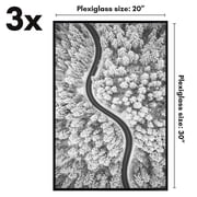 Americanflat 20x30 Poster Frame 3 Pack Polished Front Cover Slide Photo Buildable Molding Fusion Wall - Black