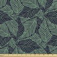 thumbnail image 1 of Aloha Fabric by the Yard, Pattern of Stripy Leaves Plants Clutter of Palms Island Setting Elements, Upholstery Fabric for Dining Chairs Home Decor Accents, 10 Yards, Indigo Laurel Green by Ambesonne, 1 of 4