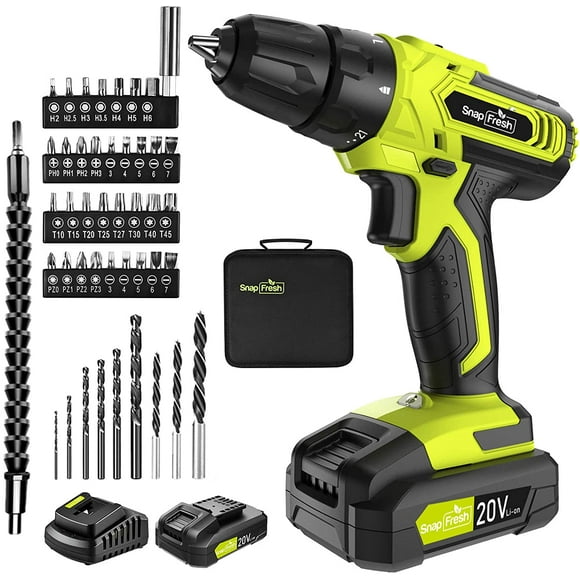 Cordless Drill - SnapFresh 20V Cordless Drill with Battery and Charger
