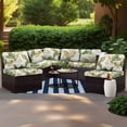 thumbnail image 4 of SHANNA 8 Pack Printed Patio Stretch Sofa Cushion Covers, Floral Pattern Outdoor Sofa Cushion Covers, Replacement Washable Couch Chair Cushion Covers Porch Patio Furniture Protector, 4 of 11