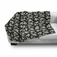 thumbnail image 3 of Flower Soft Flannel Fleece Throw Blanket, Vintage Style Blossoming Flowers on Dark Toned Background Flourishing Nature, Cozy Plush for Indoor and Outdoor Use, 50" x 70", Black and Ivory, by Ambesonne, 3 of 6