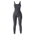 thumbnail image 3 of Women's Fashion Threaded Seamless Fitness Yoga Jumpsuit - Soft Stretchy Material, Top Bust/Pants Waist Sizing, S-XXL - Late Spring/Summer/Early Fall, 3 of 3