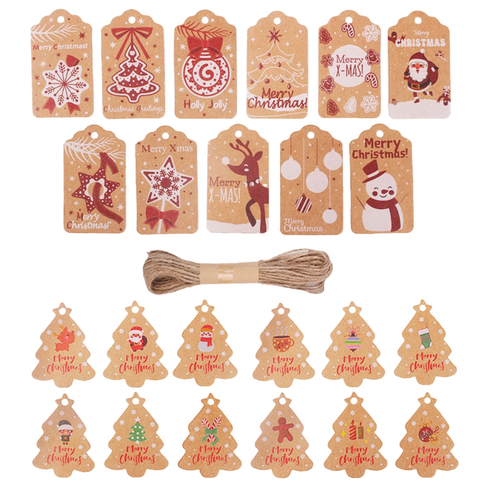 Christmas Tags  Set of 12 + String - Aesthetic Journeys Designs