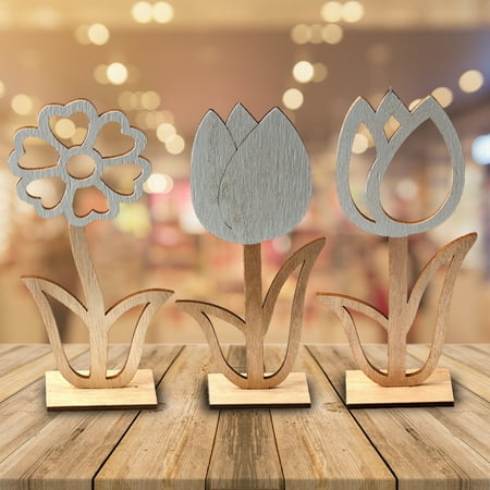 

Meijuhuga Desktop Ornament Durable Strong Toughness Waterproof Easter Wood Craft Embellishments for Festival
