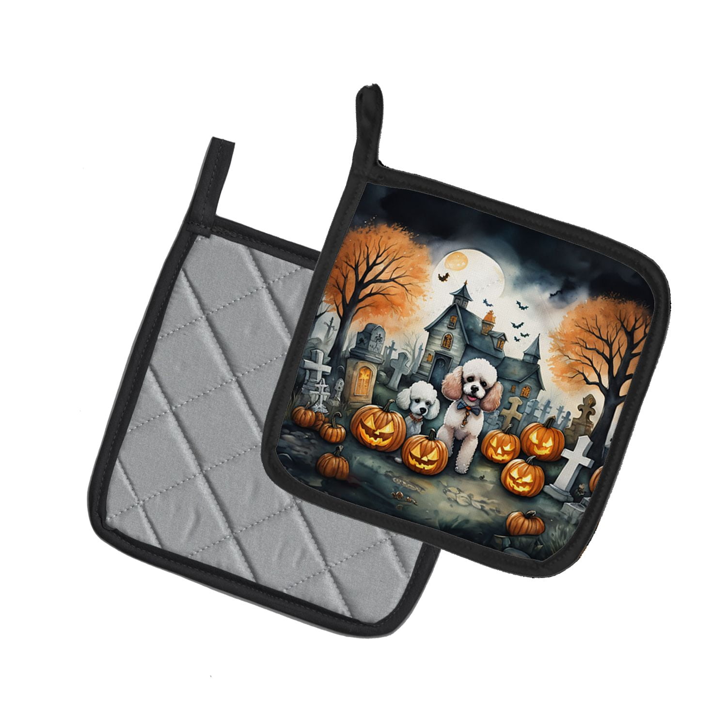 Poodle Halloween Pot Holders 7.5x7.5 Inch with Breed Specific Artwork
