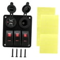 thumbnail image 1 of DYNWAVECA Generic 3 Gang Rocker Switch Panel Pre Wired 12V 24V for Boat RV Marine Red, 1 of 10