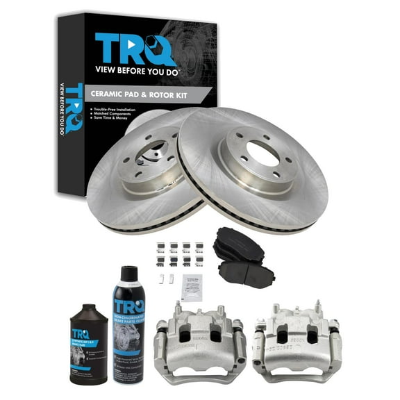 TRQ Front Brake Pad & Rotor Kit BKA45283 Fits Select 2007-2014 Ford Edge , 2007-2015 Lincoln MKX