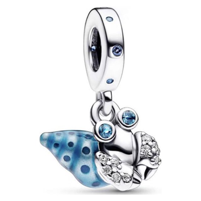 Pandora Sirena Serie De Vida Marina Conch Pulpo Cangrejo Sepia DIY Charm S925 Chapado De Plata