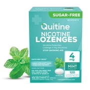 Quitine Nicotine Lozenges 4mg, Mint Flavor, Stop Smoking Aid – Relieve Nicotine Cravings with Effective, Affordable NRT | Long-Lasting Flavor, 120 Count, Smoking Cessation That Works