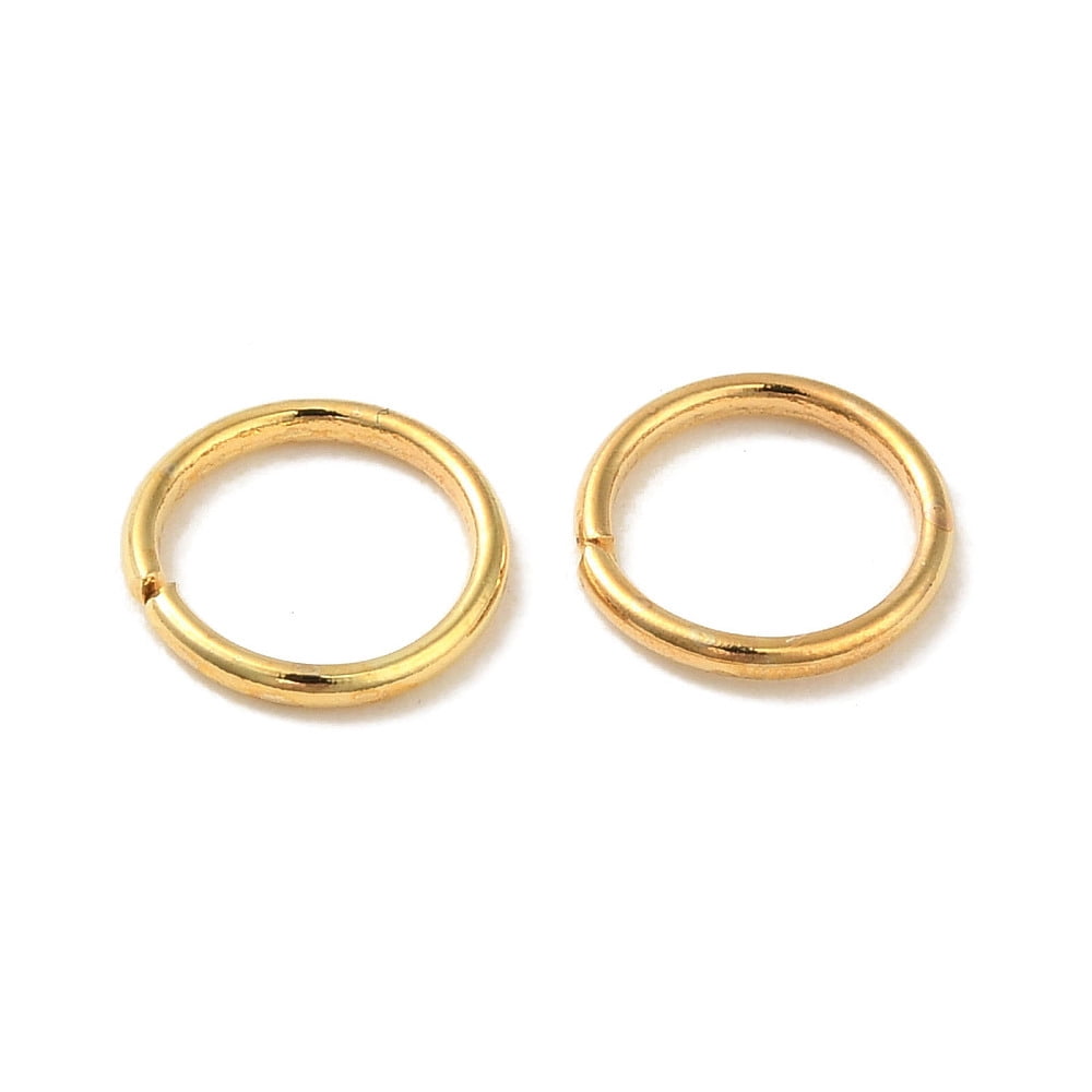 1000pc 304 Stainless Steel Closed Jump Rings Real 18K Gold Plated 7x0.8mm Inner Diameter: 5.2mm