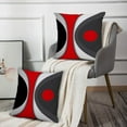 thumbnail image 5 of LALILO Modern Art Geometric Pillow Cover, Black Red Abstract Artwork Cushion Cover 16 x 16 2Pcs, 5 of 6