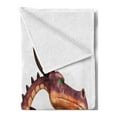 thumbnail image 2 of Dragon Soft Flannel Fleece Blanket, Fantasy on a Plain Background Dangerous Looking Creature Fantasy Land, Cozy Plush for Indoor and Outdoor Use, 60" x 80", Dried Rose and Cinnamon, by Ambesonne, 2 of 5