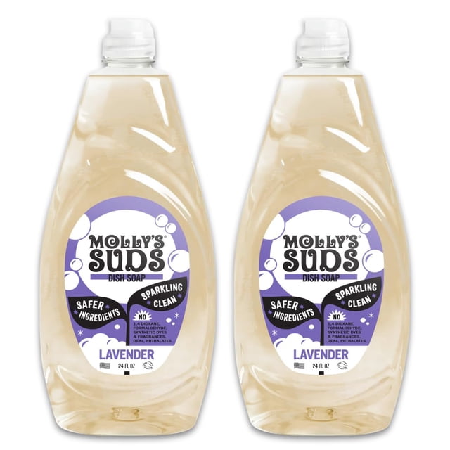 Jabón líquido para platos Molly's Suds Clean Ingredients, 720 ml, paquete de 2