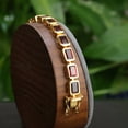 thumbnail image 3 of Women Garnet Tennis bracelet,Gold Plated,Gift For Her, Sterling Silver,Valentine wedding, 3 of 4