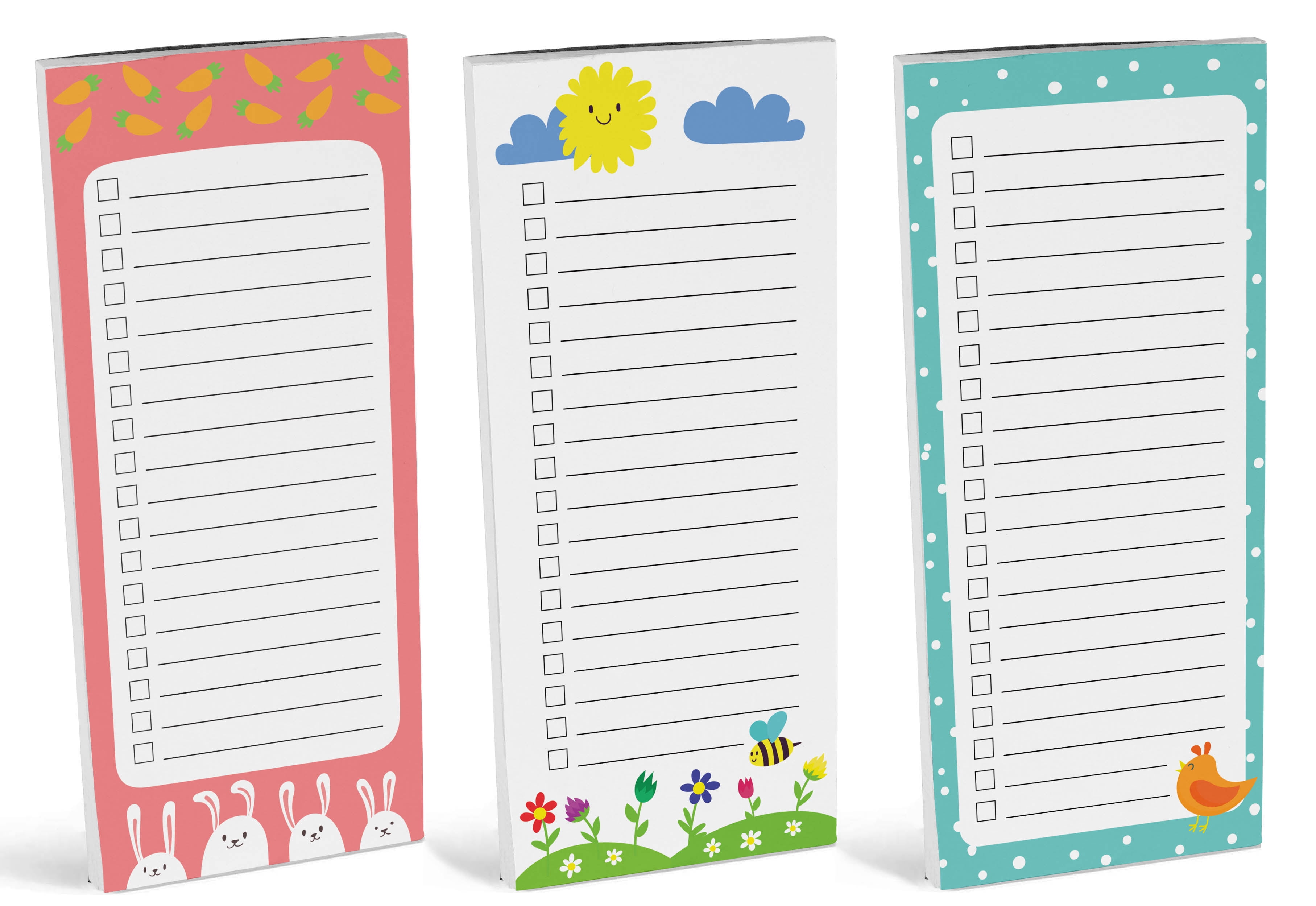 Inkdotpot Pack of 3 Magnetic Fridge To-Do List Notepads- Magnetic Memo Pads For Refrigerator-(50 Sheets Each)-RR