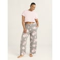 thumbnail image 2 of Joyspun Women’s Sleepwear Long Knit Pajama Pants, 29'' Inseam, Sizes S-3X, 2 of 6