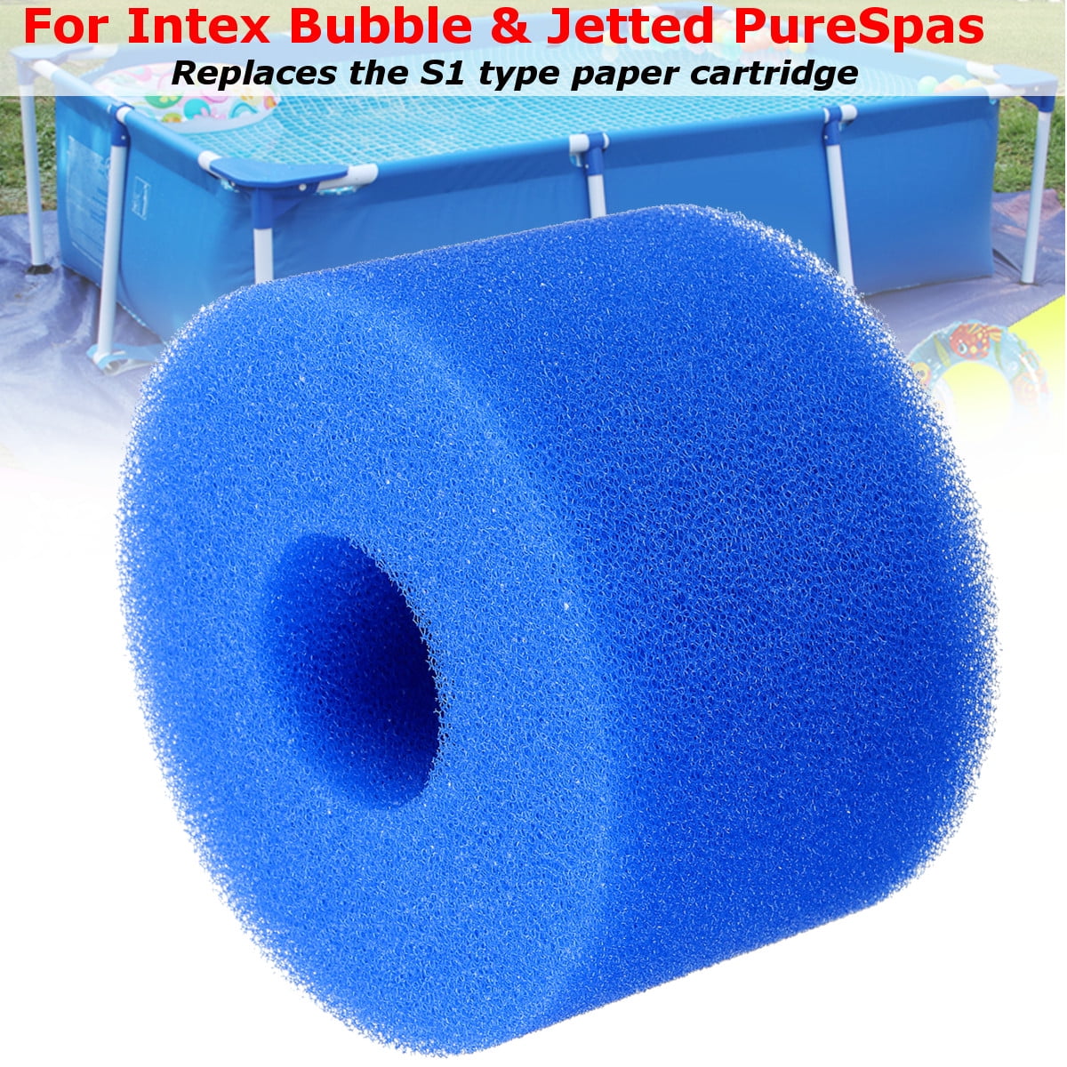Pure Spa Reusable/Washable Foam Hot Tub Filter Cartridge For Intex S1
