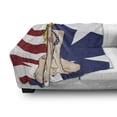 thumbnail image 3 of USA Soft Flannel Fleece Blanket, Blonde Top Model American Woman Wearing Flag Swimsuit Western 4th of July Theme Print, Cozy Plush for Indoor and Outdoor Use, 70" x 90", Multicolor, by Ambesonne, 3 of 6