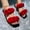 Red, variant on Women's Square Open Toe Flat Sandals Braided Strap Slip-on Slides Mules Flower Leather Slipper