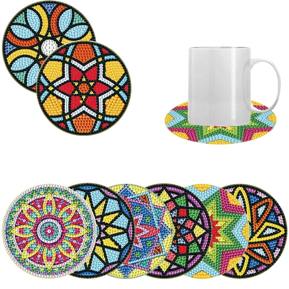 8pcs DIY Diamond Painting Coaster Kit Dazzling Floral Design with Stand The Perfect Choice for Home Decor and Gifting