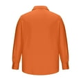 thumbnail image 5 of Mens Shirts Men's Oversized Linen Lapel Tied Shirt For Home Casual Fashion V-neck Long Sleeved Shirt Gifts for Men Orange Linen 3X, 5 of 5