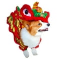 thumbnail image 2 of Baywell Dog Dance Lion Costume with Yellow Sequins New Year Pet Costume Four Legs Hoodies for Small Cats Puppy Red M-XL, 2 of 10