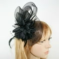 thumbnail image 4 of Children's Brooch Fascinator Dance Performance Bridal Hairpin Headdress Feathers Hair Clip Wedding Hair Accessories Wrist Flower RED, 4 of 8