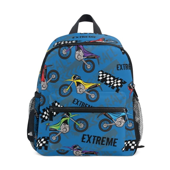 ALAZA Cartoon Cool Motocycle School Backpack Small Bookbag Mini Bags