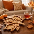thumbnail image 6 of Thanksgiving Maple Leaf Wooden Divided Serving Tray for Snacks, Nuts and Desserts – Fall Themed 3 Compartment Wood Platter for Parties, Gatherings and Home Kitchen Decor, 6 of 6