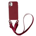 thumbnail image 1 of Funda de teléfono móvil con cadena y collar cruzado para iPhone 14 13 12 11 pro XS MAX XR 7 8 Plus SE, correa de silicona con cordón para el cuello Deng Xun unisex, 1 of 2