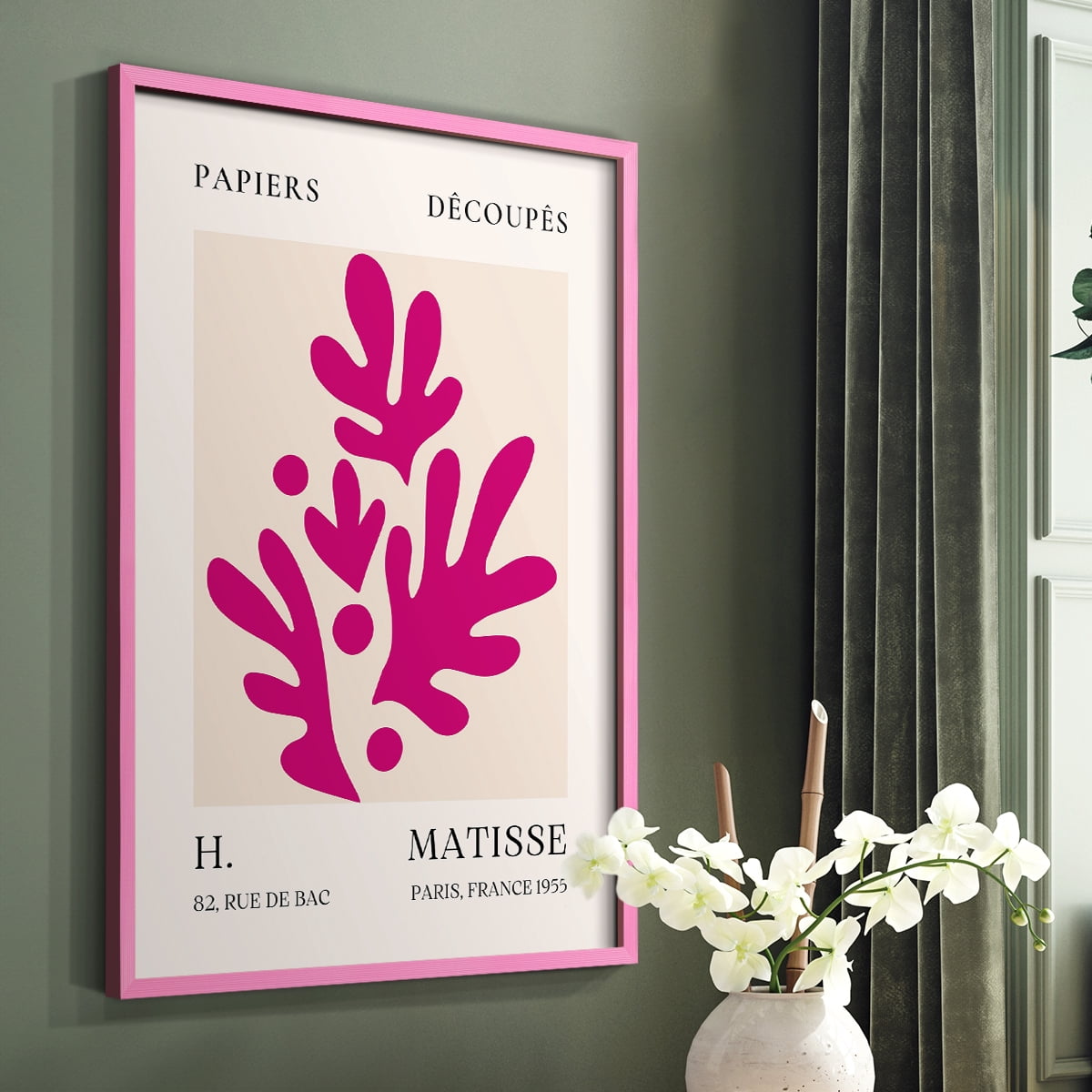 Matisse CLXIII Framed Print in Pink Solid Wood 8 x 10 Framed Print