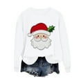 thumbnail image 5 of asdoklhq Christmas Tops for Women Christmas Women's Round Neck Hoodless Christmas Printed Casual Loose Sweatshirt White L, 5 of 6