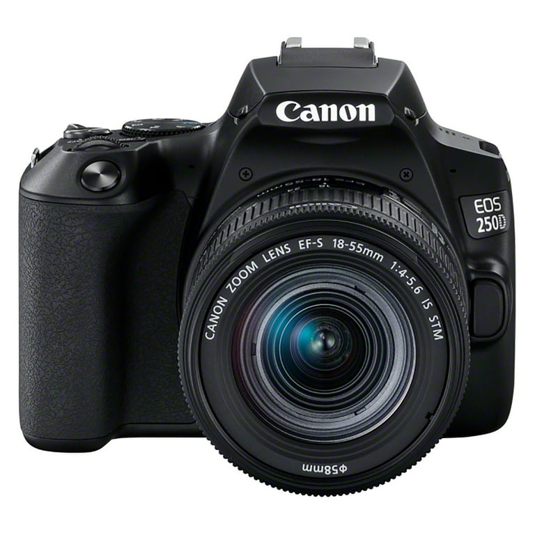 Camara digital canon reflex eos 250d+ef - s 18 - 55mm f - 4 - 5.6 is -  24.1mp - digic 8 - 4k - wifi - bluetooth - negro