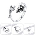 thumbnail image 3 of Adjustable Open Ring Fish Lotus Flower Ring Jewelry Gift for Women Girls, 3 of 8