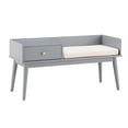thumbnail image 2 of Chelsea Lane Ethan Wood Bench with 1 Drawer, Frost Gray, 2 of 7