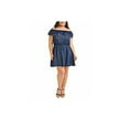 thumbnail image 2 of New Look Flounce Dress Women's Plus Size 1X Off Shoulder Pom Pom Trim --C3--, 2 of 2