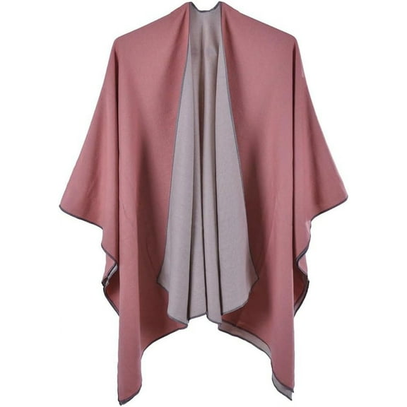 ZhangBaoLin Women Shawl Wrap Cardigan Poncho Cape Open Front Long Sweater Coat Winter Wool Solid Blanket