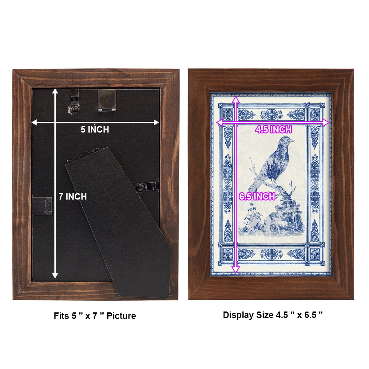 Toile de Jouy I -Framed Print w/glass-Chestnut