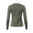 thumbnail image 3 of A2Y Women's Ribbed Basic Solid Stretchable Long Sleeve Crew Neck Top Shirts Olive L, 3 of 6