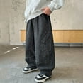 thumbnail image 5 of Kiijoy Big Boys Loose Fit Cargo Jeans Elastic Waist Casual Denim Pants, Sizes 7-8, 5 of 8