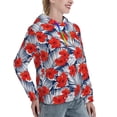 thumbnail image 6 of Lsque Leaves And Flowers Pattern Casual Women's Hoodie,Hooded Sweatshirt with Kangaroo Pocket,Pullover Hoodie with Eye-catching Drawstrings-X-Large, 6 of 7