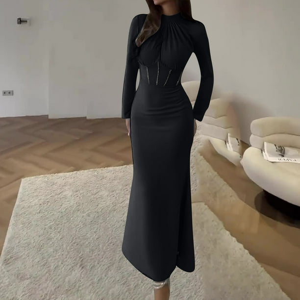 Cavosen Mother of the Groom Dresses for Wedding Black Elegant Long Sleeve Long Dress Crew Neck Pleated Tie Floor Length Maxi Dress Flowy Bodycon Wrap Party Dress Evening Prom - Walmart Business Cavosen Mother of the Groom Dresses for Wedding Black Elegant Long Sleeve Long Dress Crew Neck Pleated Tie Floor Length Maxi Dress Flowy Bodycon Wrap Party Dress Evening Prom - Walmart Business