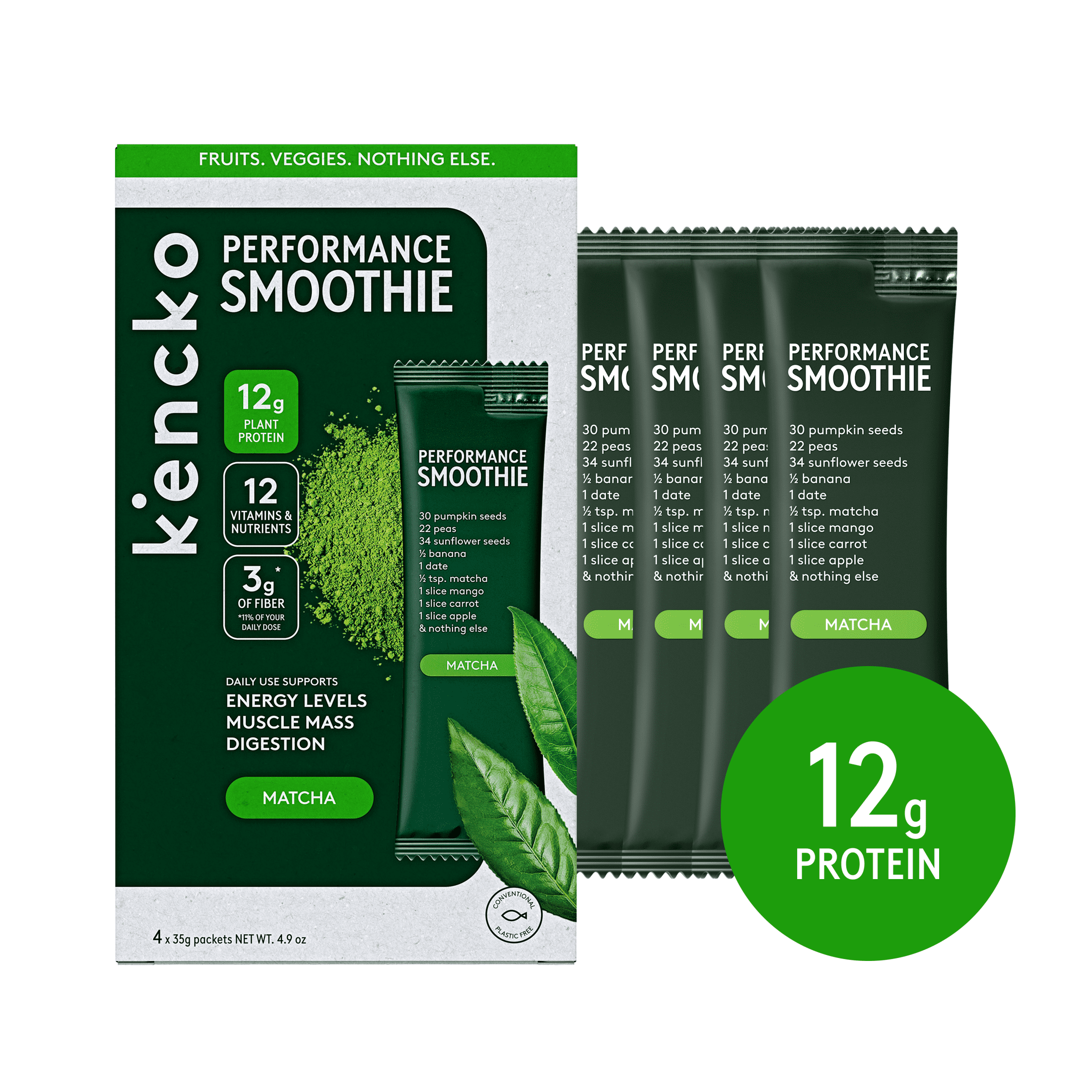 Kencko Strawberry Fruit & Veggie Performance Protein Smoothies