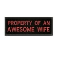 thumbnail image 1 of Property of an Awesome Wife 4" W x 1.5" T Iron/Sew On Patch Biker Emblem, 1 of 2