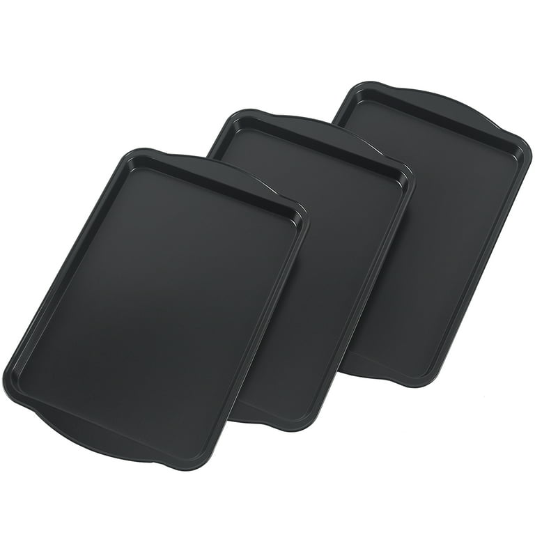18-Inch Nonstick Baking Sheets & Cookie Trays for Oven, 3-Pack PFOA Free Baking  Pans Set, Black 
